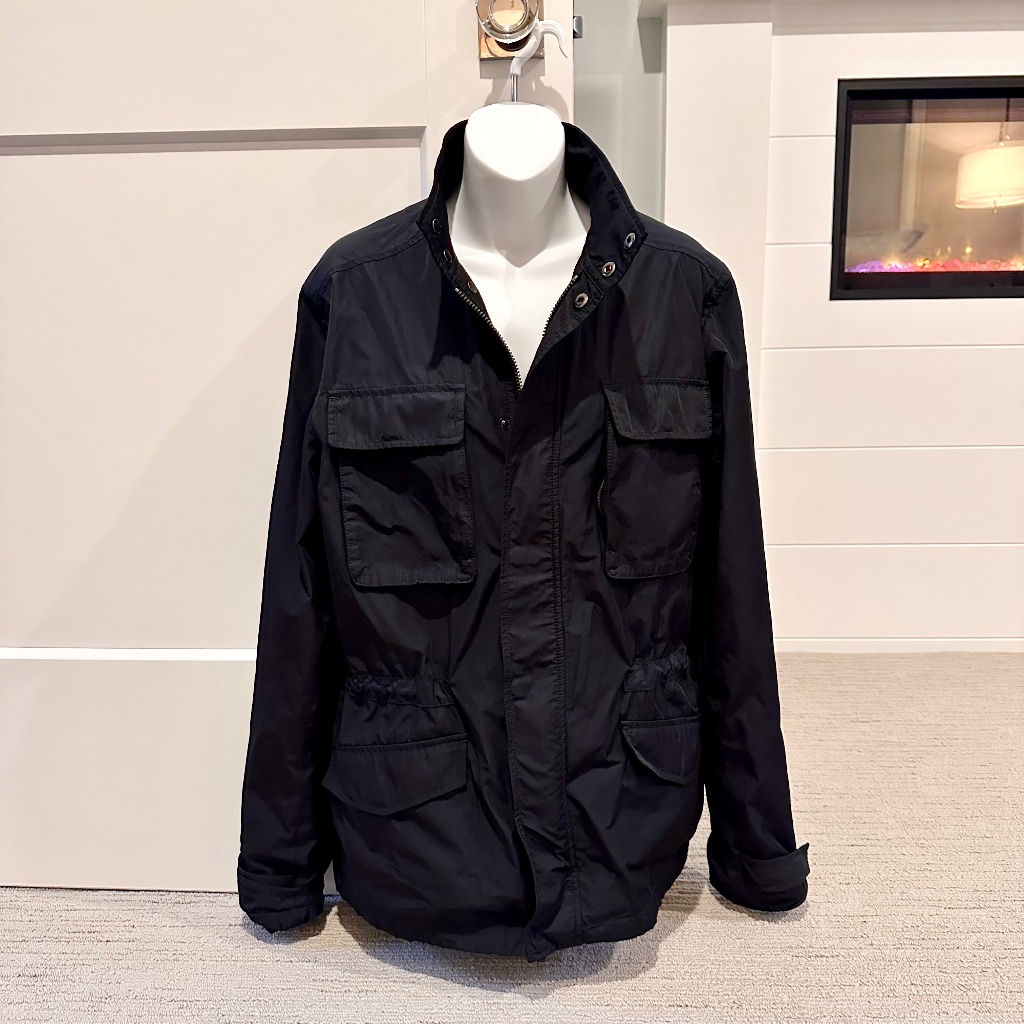 Theory Classic Navy Blue Rain Jacket Sz Large